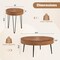2 Piece Round Coffee Table Set with Rustic Wood Top and Metal Frame
